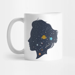 Woman landscape universe silhouette Mug